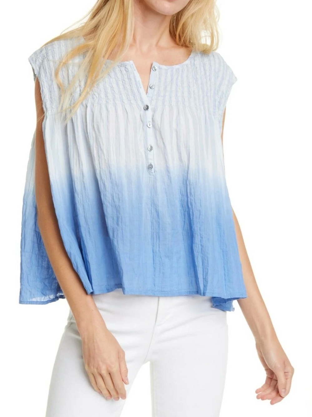 Free People We the Free Ombre Swing Top with Smocking